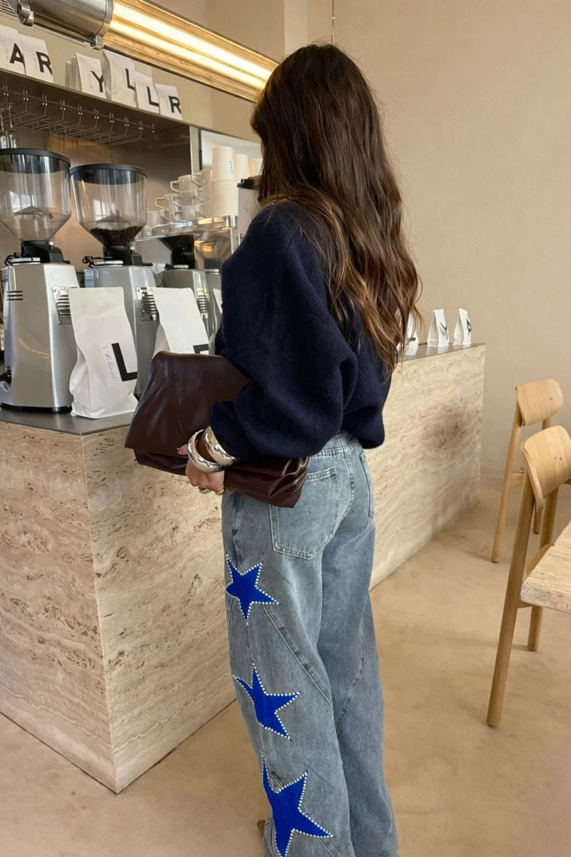 Melody | Jeans Casual rectos de estrellas azules