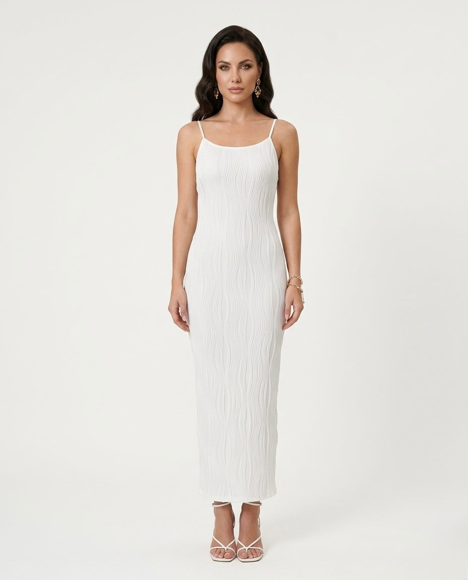 Vestido Columna de Marfil