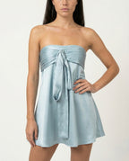 Vestido "Aguamarina"  Mini Satinado