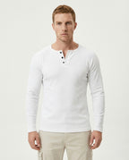 Camiseta "Henley" Premium de Punto Acanalado