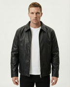 Chaqueta Efecto Piel con Forro a Contraste