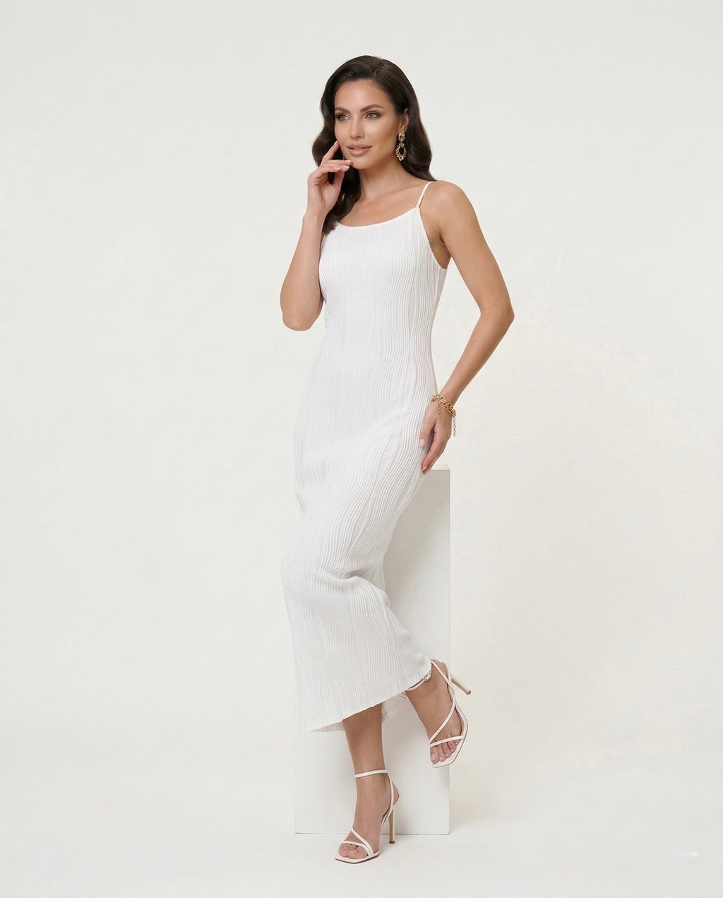 Vestido Columna de Marfil