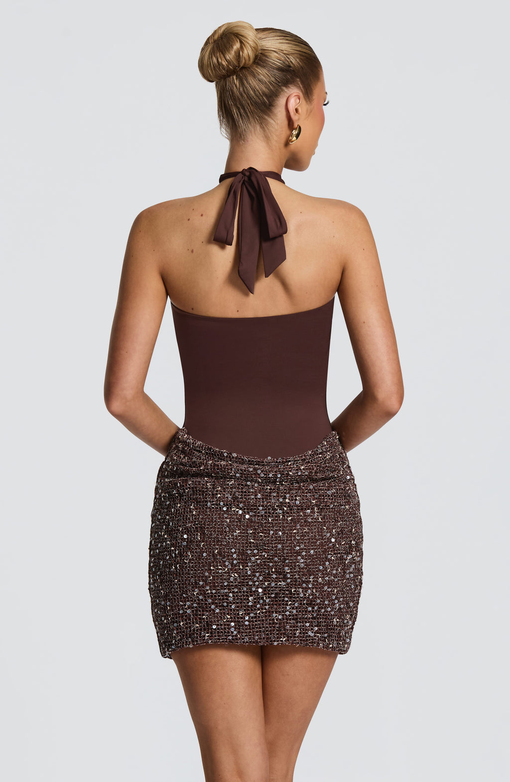 Solea Mini Dress - Plum Brown