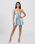 Vestido "Aguamarina"  Mini Satinado
