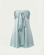 Vestido "Aguamarina"  Mini Satinado