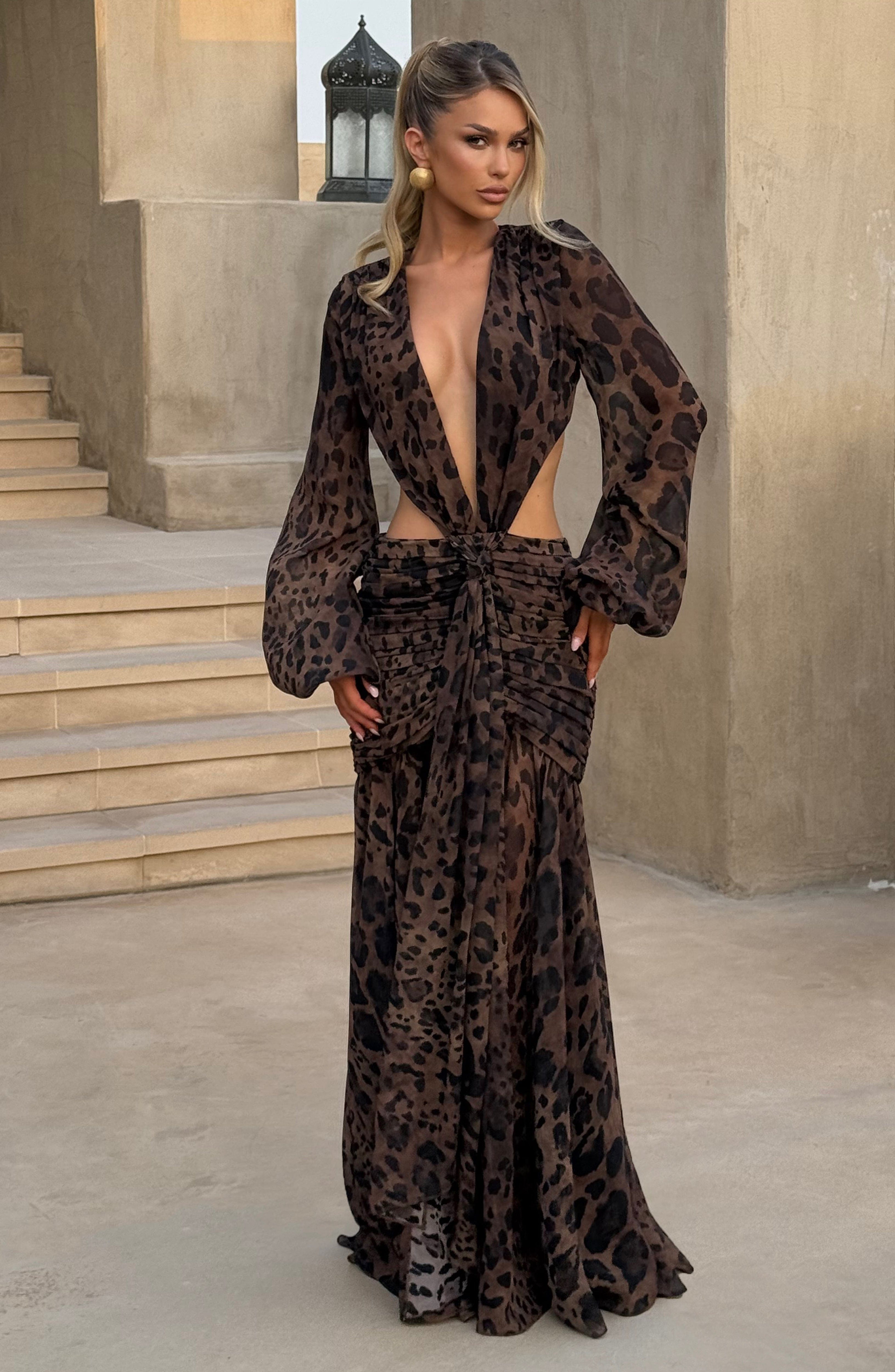 Andrina Maxi Dress - Leopard Print