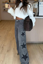 Melisa | Jeans Casual rectos de estrellas