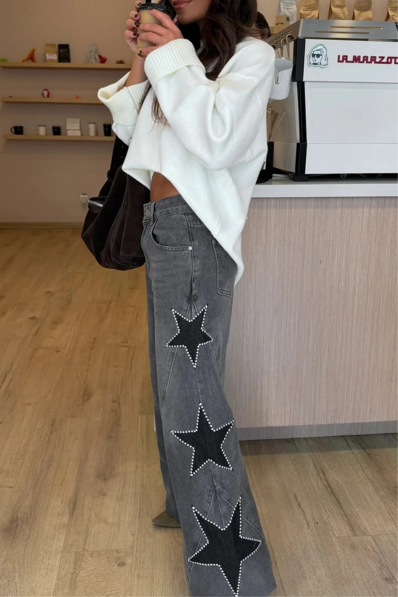 Melisa | Jeans Casual rectos de estrellas