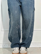 Sara | Jeans anchos con brillantes