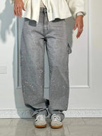 Sara | Jeans anchos con brillantes